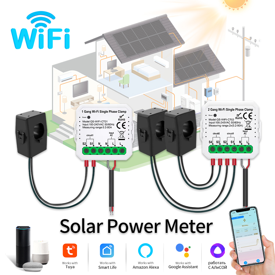 Smart Energy Monitor - Tuya สมาร์ท WiFi พลังงานแสงอาทิตย์ Energy Meter