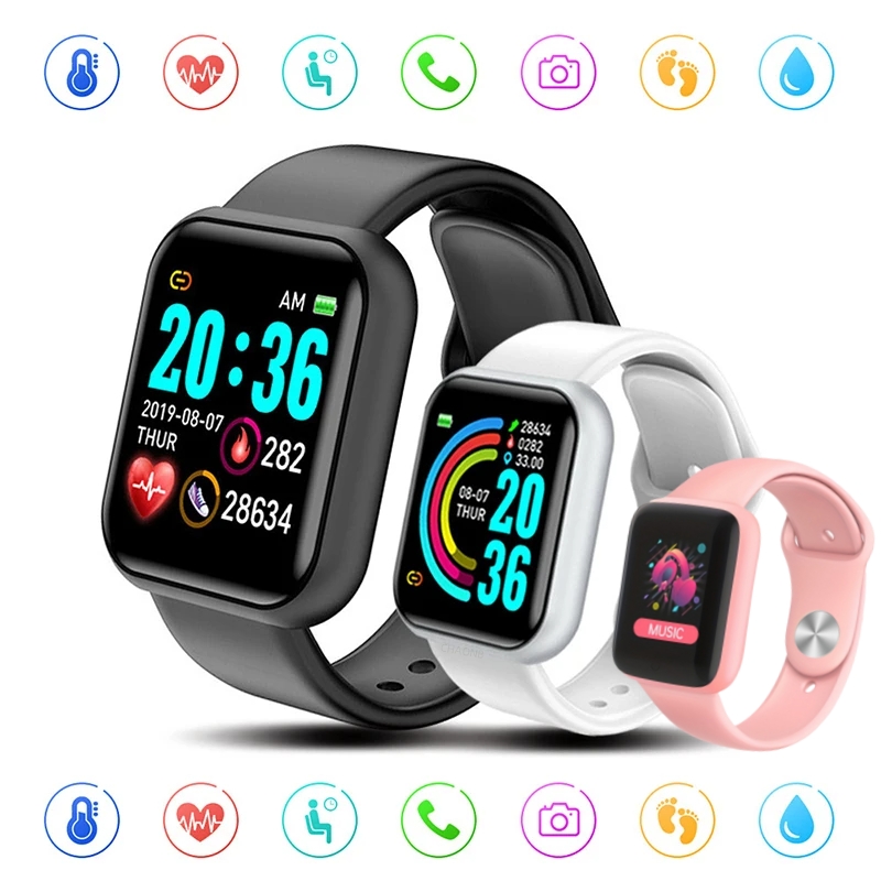 Smart Energy Monitor - นาฬิกาอัจฉริยะเล่นกีฬาบลูทูธจอสีหน้าจอแสดงภาพสุขภาพสายรัดข้อมือฟิตเนสกันน้ำวัดความดันโลหิตตรวจวัดอัตราการเต้นของหัวใจ