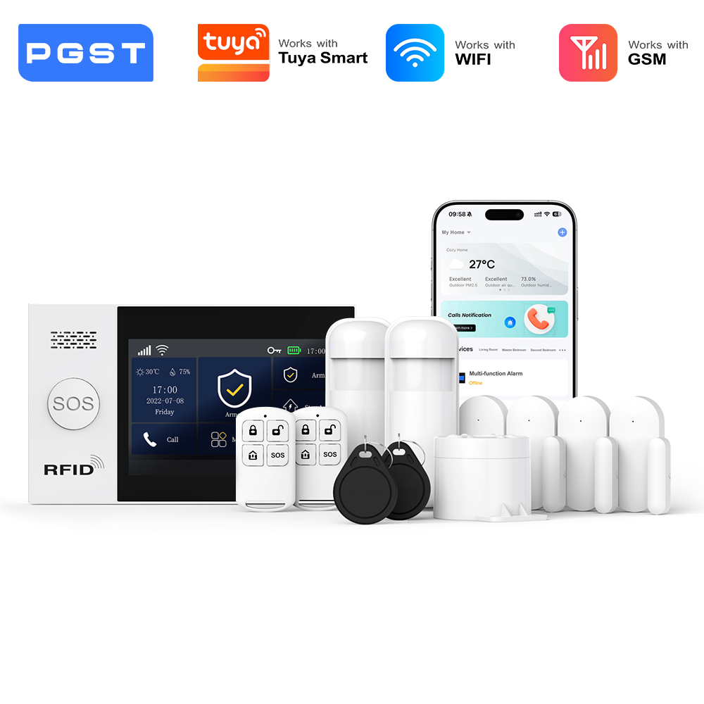 Smart Home Demo Kit - PGST 2G GSM ชุดระบบเตือนภัยอินเตอร์เน็ตไร้สาย ชุดระบบรักษาความปลอดภัยภายในบ้านแบบไร้สาย ทำงานร่วมกับทูย่า