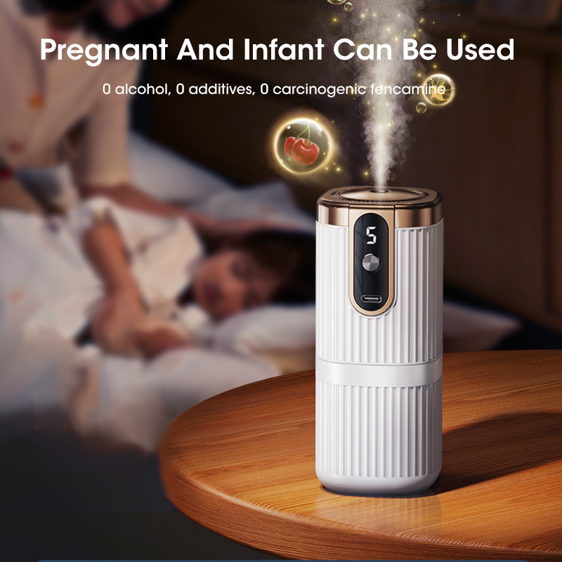 Smart Humidifier - เครื่องเพิ่มความชื้นในอากาศแบบสมาร์ท USB พร้อมฟังก์ชั่นกระจายกลิ่นน้ำมันหอมระเหยอัตโนมัติเต็มรูปแบบ 5 ระดับ สำหรับใช้ในบ้านและรถยนต์