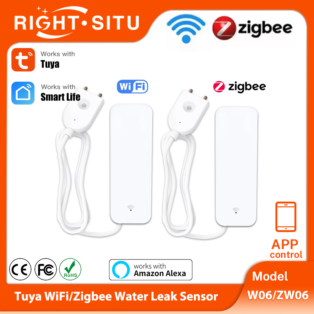 Smart Home Yale - เซ็นเซอร์น้ำ Tuya WiFi Zigbee อุปกรณ์ตรวจจับน้ำรั่วอัจฉริยะ สัญญาณเตือนน้ำท่วม