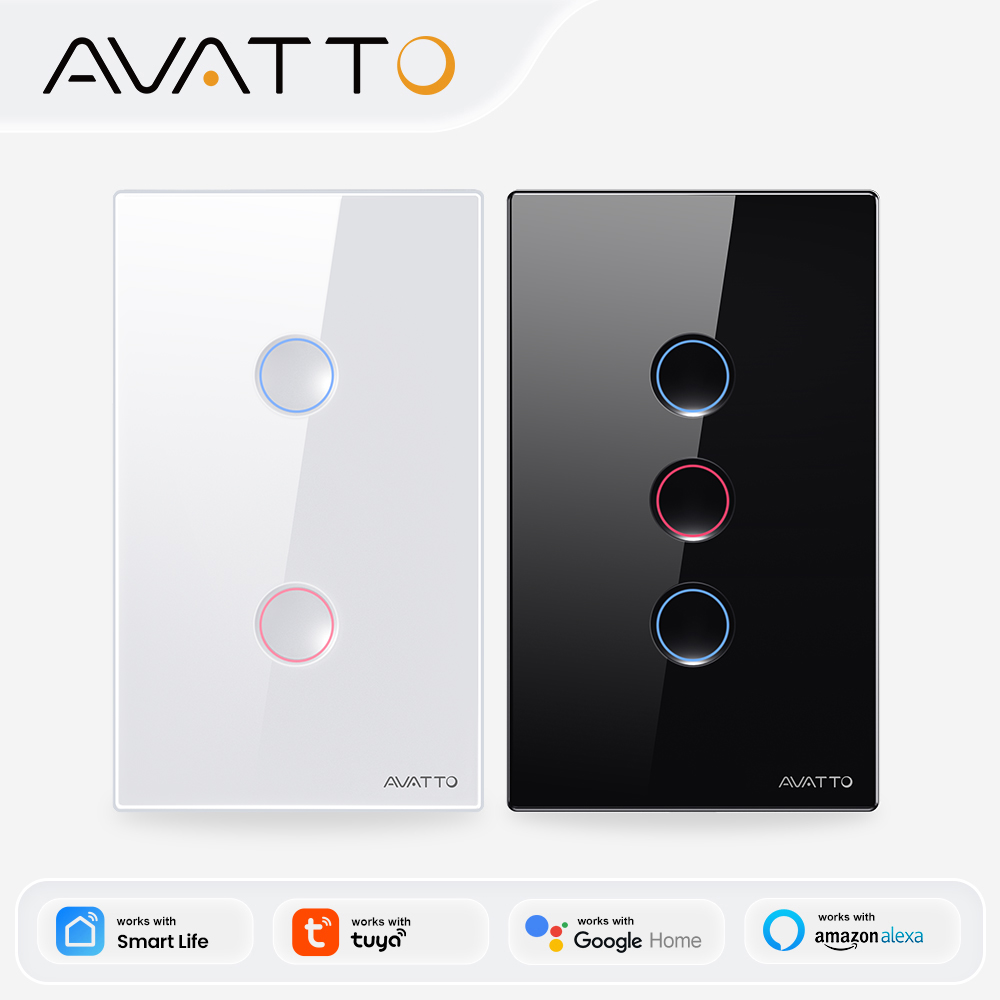 Smart Home Yale - AVATTO 1/2/3/4 Gang ZigBee สวิตช์ไฟอัจฉริยะไร้สายแบบติดผนัง สวิตช์แบบสัมผัส