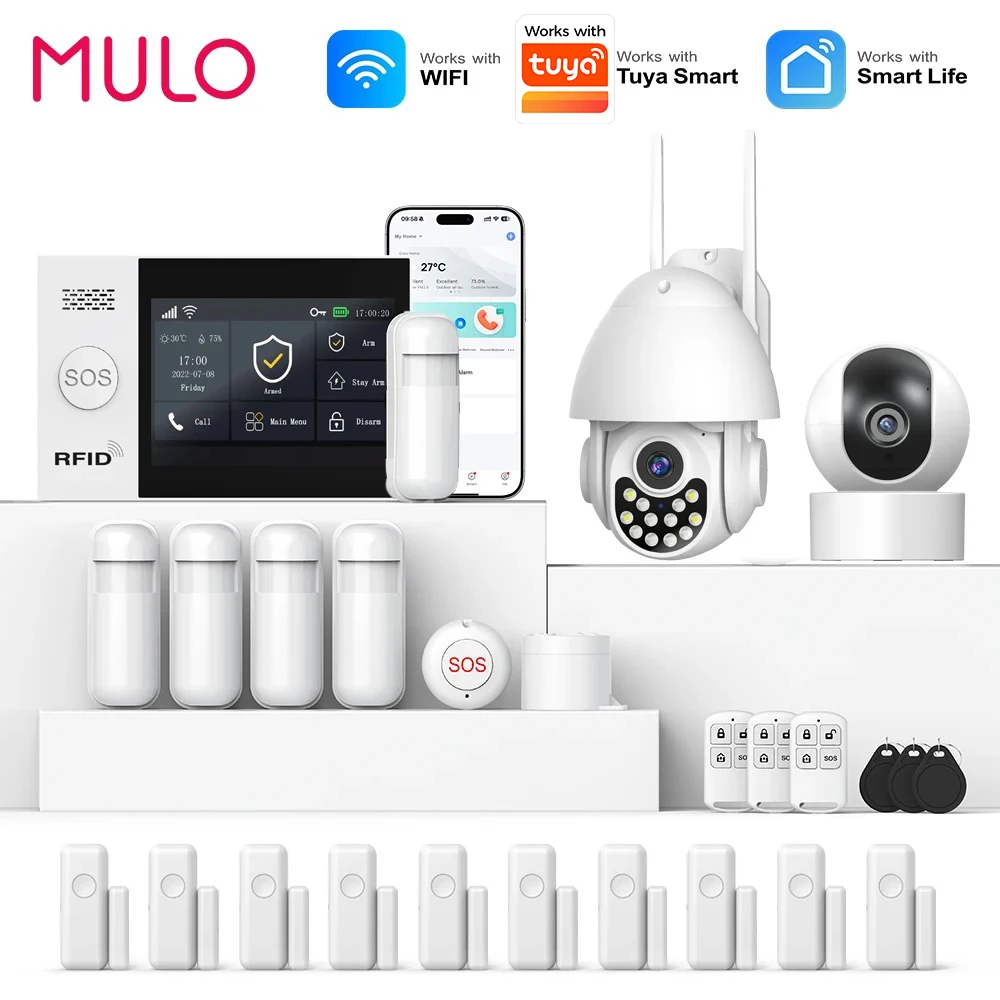Smart Home Demo Kit - PGST 4G GSM WIFI ระบบเตือนภัยการรักษาความปลอดภัยบ้านอัจฉริยะทำงานร่วมกับแอพสมาร์ทไลฟ์ชุดสัญญาณกันขโมยไร้สายอเล็กซา 433