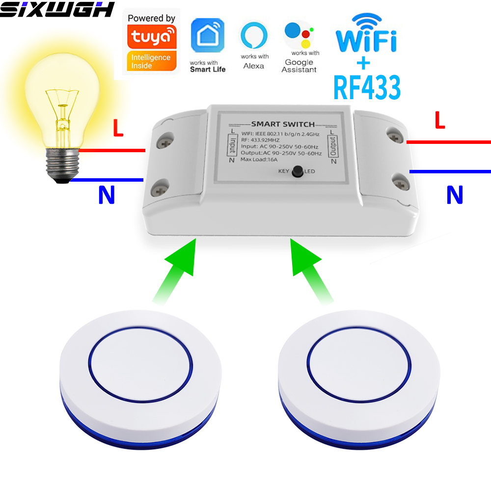 Smart Home Yale - 16A WiFi Tuya สวิตช์อัจฉริยะรีโมทคอนโทรลไร้สายสวิตช์ตั้งเวลาใช้งานร่วมกับแอพสมาร์ทไลฟ์ อเล็กซา กูเกิล