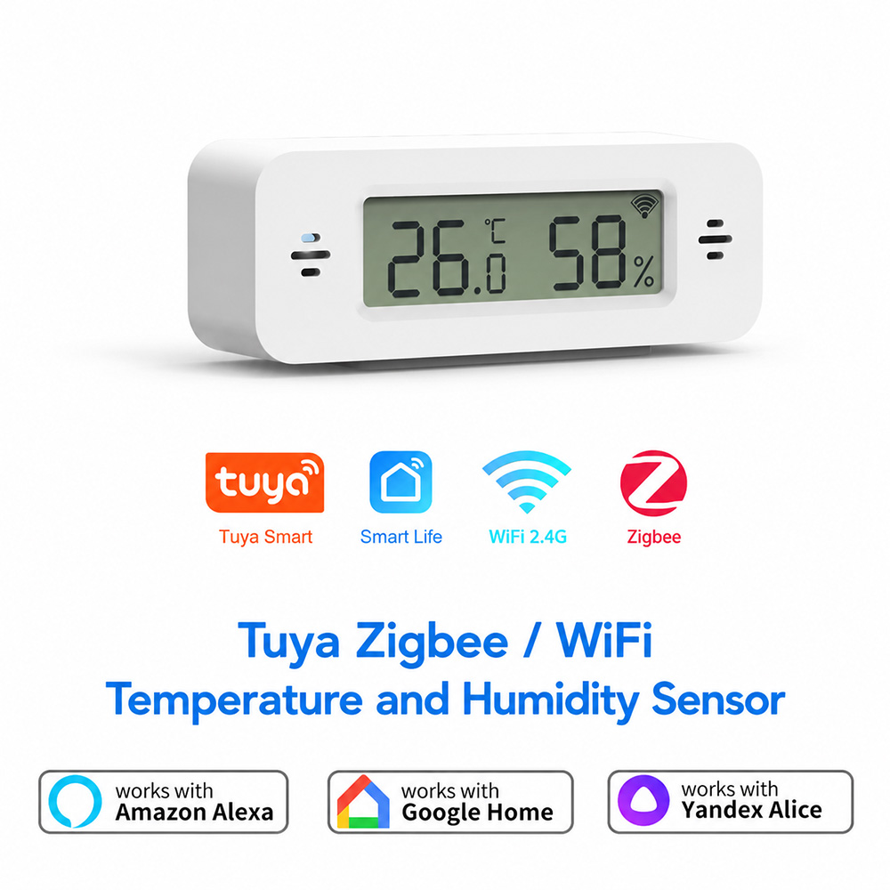 Smart Home Miniature - ทูยา ซิกบี ไวไฟ มินิ เซ็นเซอร์วัดอุณหภูมิและความชื้น เทอร์โมมิเตอร์ไฮโกรมิเตอร์อัจฉริยะสำหรับบ้าน