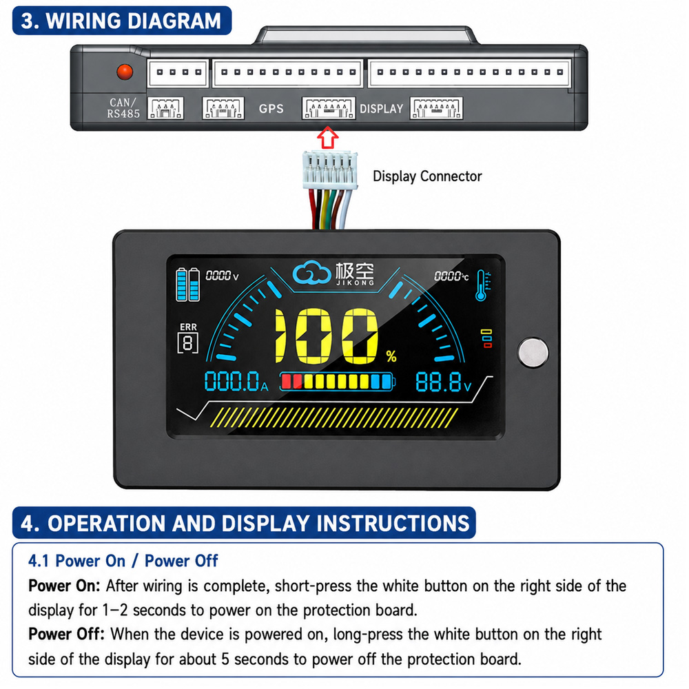 จอแสดงผล LCD JIKONG JK BMS ขนา - Smart Energy Monitor บทวิจารณ์และราคา