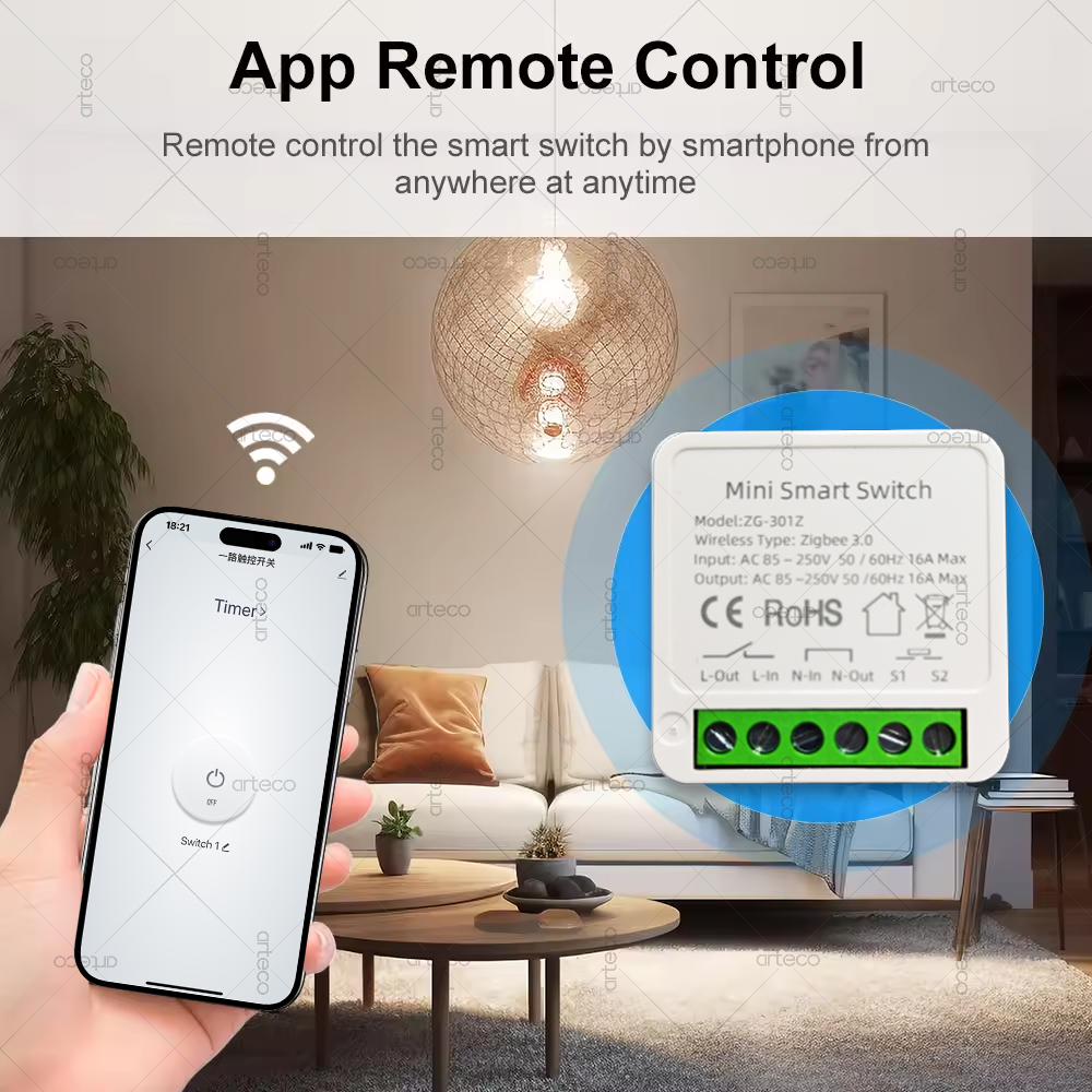 โมดูลสวิตช์อัตโนมัติ ZigBee 3. - Smart Home Hub 2 บทวิจารณ์และราคา