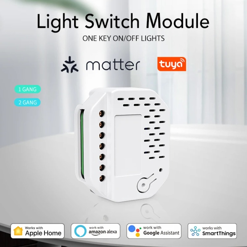 โมดูลสวิตช์ไฟ Matter แบบ 2 ช่อ - Smart Home Matter บทวิจารณ์และราคา