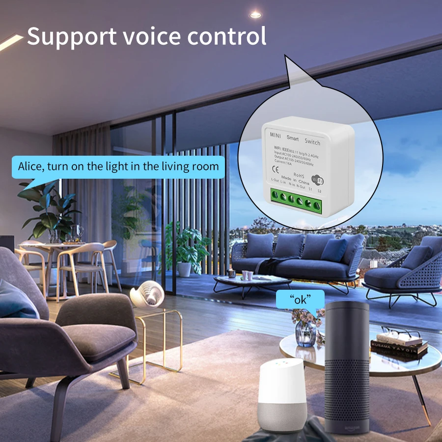 สวิตช์อัจฉริยะขนาดเล็ก 2 ทาง D - Smart Home Miniature บทวิจารณ์และราคา